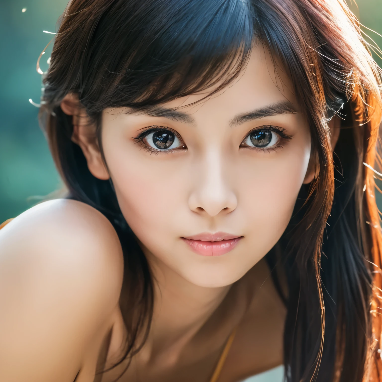 High quality, High resolution, 8K, masterpiece, Skinny Japanese lady, 30 years old, cute face, beautiful face, detailed face, beautiful eyes, detailed eyes, small breasts, very thin waist