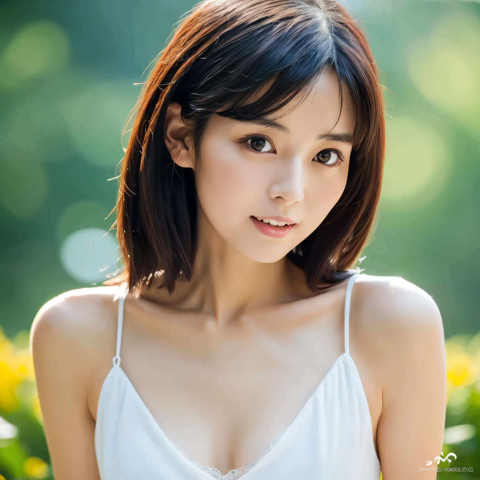 High quality, High resolution, 8K, masterpiece, Skinny Japanese lady, 30 years old, cute face, beautiful face, detailed face, beautiful eyes, detailed eyes, small breasts, very thin waist