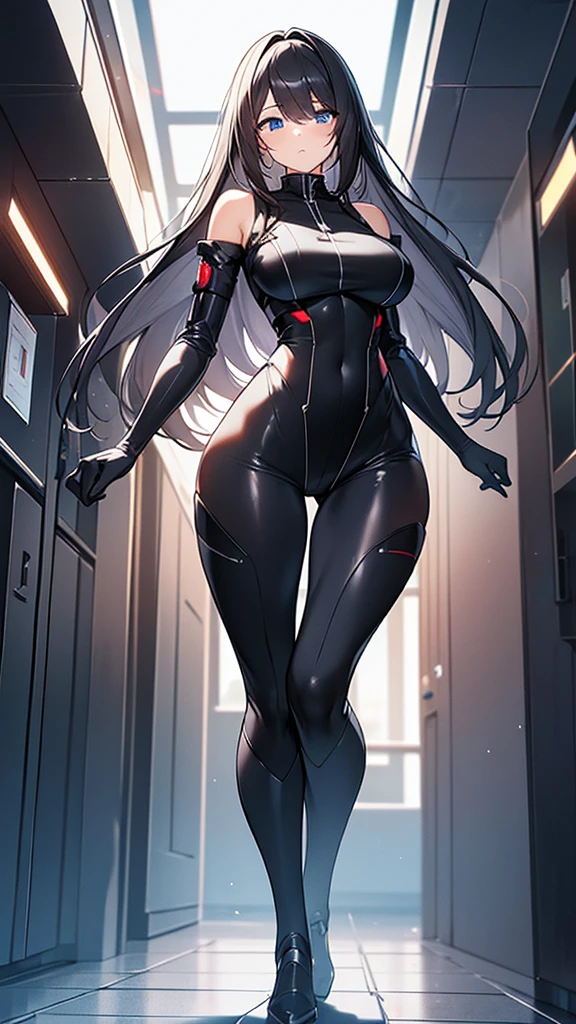 (Hochdetailliertes CG Unity 8k-Hintergrundbild,maSterpiece, biologisch, ganzer Körper),(BeSt lighting, BeSt Shadow, sehr zart und schön),(Ein Mädchen),blue eyeS, Big BreaStS, schwarzes Haar,Red and black off-the-Shoulder SF bodySuit,Halsmanschette,High-tech Sci-fi corridor, Dynamic poSe, Detaillierte Maschinen, Sleek deSign., {{An extraterreStrial lifeform preyS on girlS and takeS their place、Her breaStS are bigger than a real girl&#39;S}}, Unknown SenSation, FeelS good, VigorouS movement, mehr, inStinct, weiblicher Herbst, Bouncing cheSt, ((IntenSe vaginal Sex with a man:1.5)), Nicht für die Arbeit geeignet