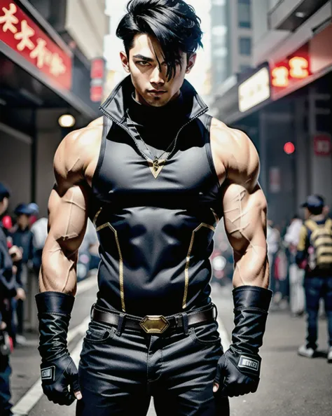 best quality,masterpiece,very detailed,super detailed, 
(gloves),金屬gloves製成的鎧甲 hkmanga, male focus, 1 boy, alone, arms, black ha...