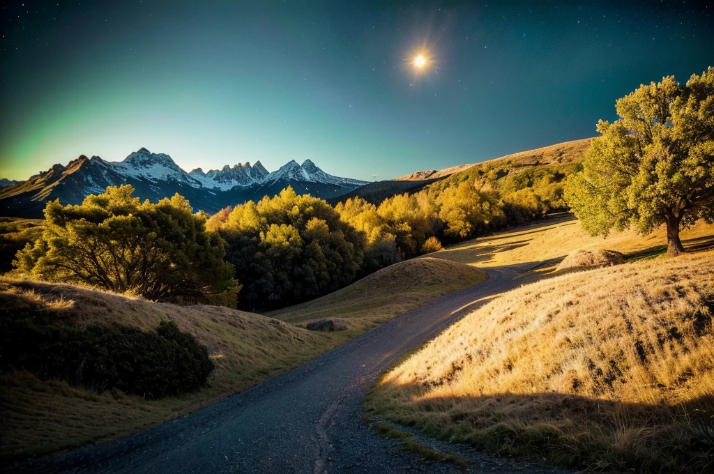 (The Landschafts around are epic and grandiose..), gefilmt in Ultra High Definition (16K uhd) Hervorheben komplexer Details, (fotorealistisch,ultra-realistisch, beste Qualität), ähnelt einem Meisterwerk der professionellen Fotografie, (Ein faszinierender Anblick), (in einer surrealen Umgebung), (Ein Baum, sehr seltsamer Baum, erstaunlicher Baum, Himmlisch), (der Vollmond erleuchtet), (Die Komposition hat eine perfekte Beleuchtung...), aus einem dynamischen Winkel aufgenommen, um die visuelle Wirkung zu verstärken. Dramatische Beleuchtung akzentuiert die Szene, (ultradetailliertes Foto, HDR, uhd, 16K), (ultra detailed Landschaft), (szenische professionelle Fotografie, RAW-Foto), Kombination aus hellen Farben,Landschaft, Ring, r4nd0m
