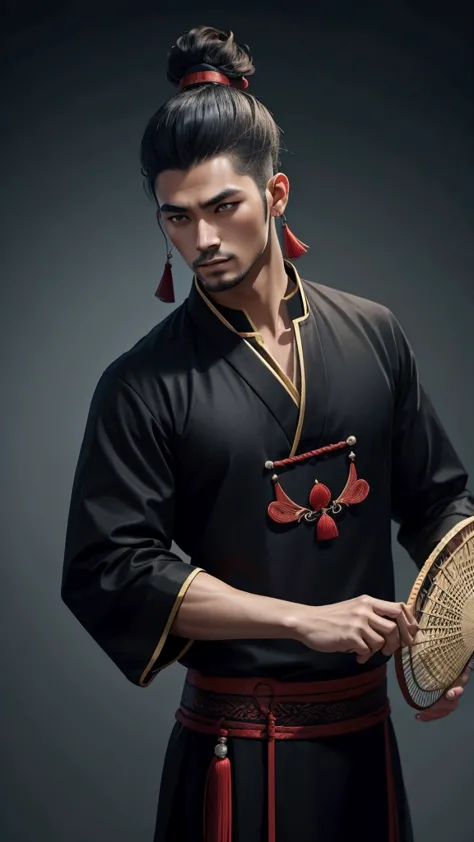 oriental、man in simple ancient chinese costume、ancient chinese hairstyle male、highest quality、masterpiece、ultra-high resolution、...