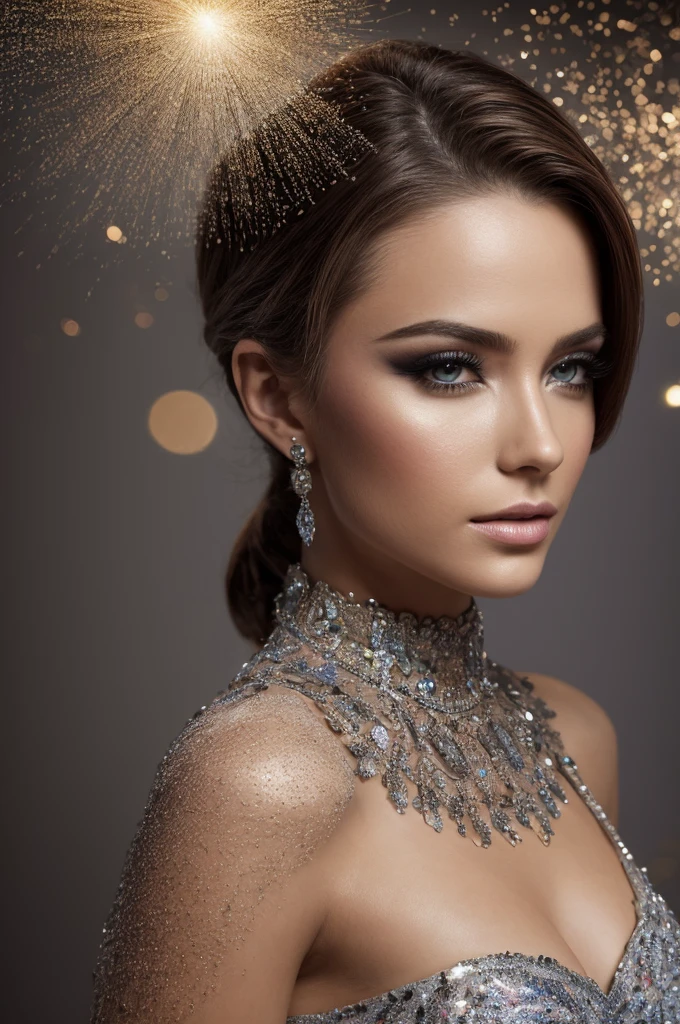 Los maquilladores hacen maquillaje para celebridades.:1.2), mejor calidad, Obra maestra, alta resolución, Original, fondo de pantalla extremadamente detallado, iluminación perfecta,(CGI extremadamente detallado:1.2), mujer georgeosa, salpicar, League of Legends salpicare, arte, Trazo de pincel, Obra maestra, 8k, Ultra detallado, alta definición, ((grano de la película, bokeh, partículas de luz ,polvo, ángulo de cámara extremo))