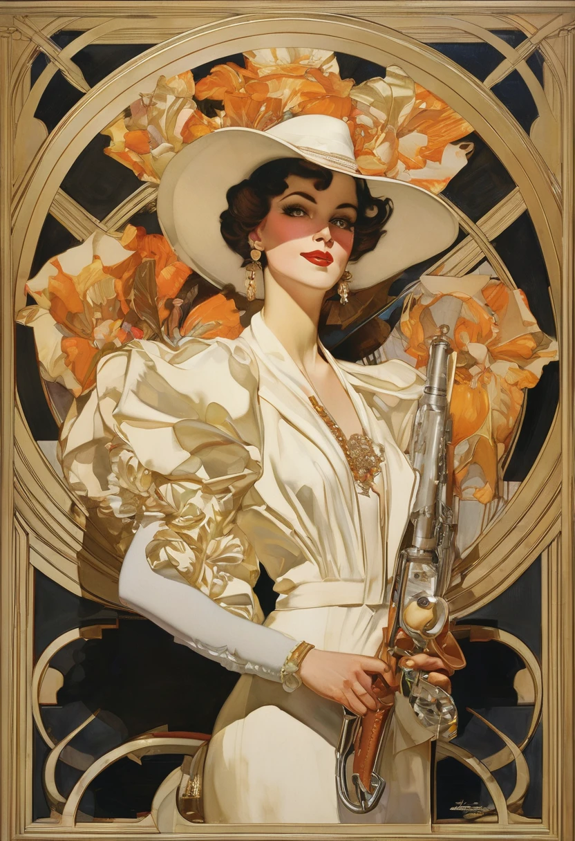 J.C. Leyendecker&#39;s künstlerischer Stil., Vorderansicht, surreal, Sehr detailiert, Latein, Körpersprache bei der Führung, perfekte Anatomie, jung, barfuß, sehr schlanker Körper, detaillierte Muskeln, muskulöse Beine, Latein, Verstecktes Lächeln, Ruhiger Ausdruck, nettes Lächeln, maskulines Aussehen, barfuß, Einen Speedo-Badeanzug tragen, Frau im Badeanzug steht im rustikalen Haus. Große Fenster mit Blick auf den See, Der Arbeitsplatz ist sauber und ordentlich.