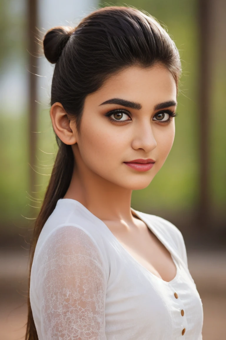 ultra-realistic photographs,Indian Instagram female model,mid 20s,9:16,mid-shot,beautiful detailed eyes,detailed lips,longeyelashes,black bun hair style, naturally full eyebrows,perfectly formed nose,expressive face,attractive appearance,confident and elegant posture,graceful movement,vibrant and track dress, trackfield background, serene atmosphere,stunning architecture,soft and natural lighting,vivid colors,photorealistic,HDR,highres,studio lighting,ultra-detailed,bokeh,fully covered clothes