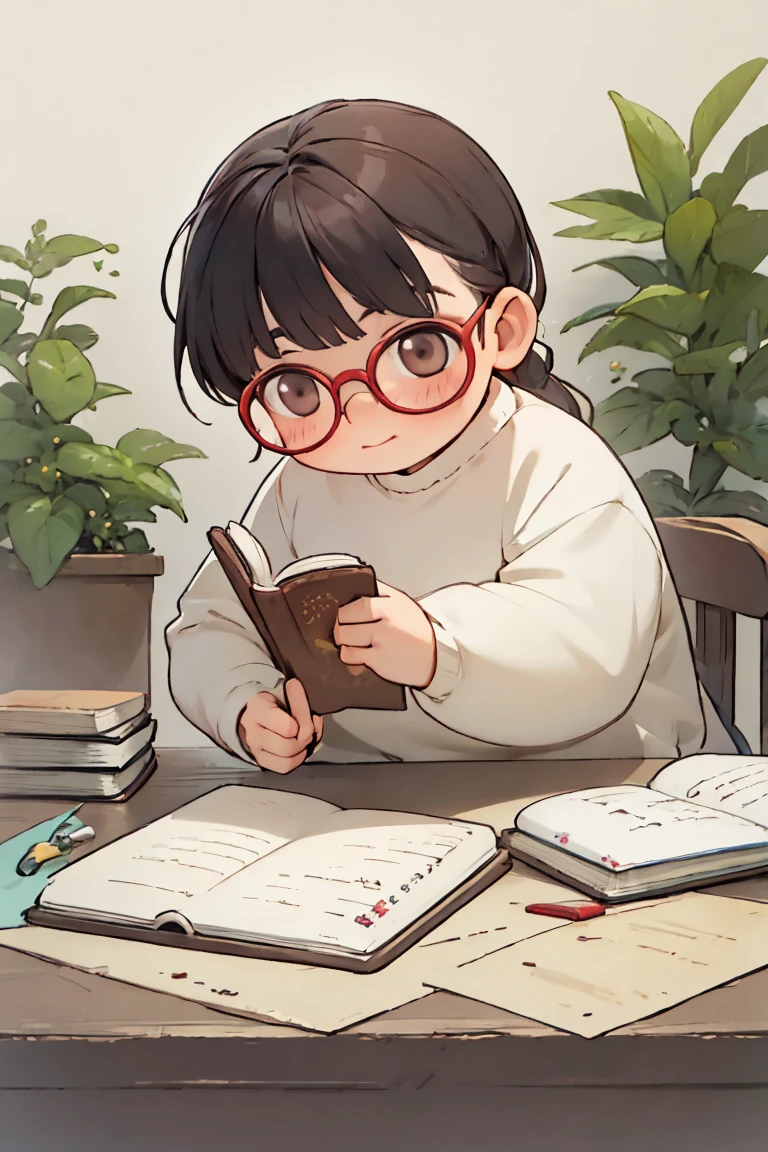 戴眼镜的树懒正在看书