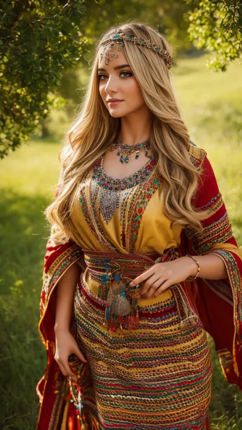 beautifull hot german blonde, robe kabyle, berber, amazigh dress, kabyledress, tizi ouzou, berber outfit, kabylegirl, bijoux, na...