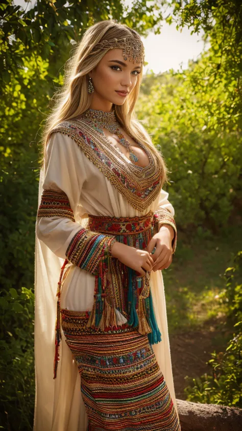 beautifull hot german blonde, robe kabyle, berber, amazigh dress, kabyledress, tizi ouzou, berber outfit, kabylegirl, bijoux, na...