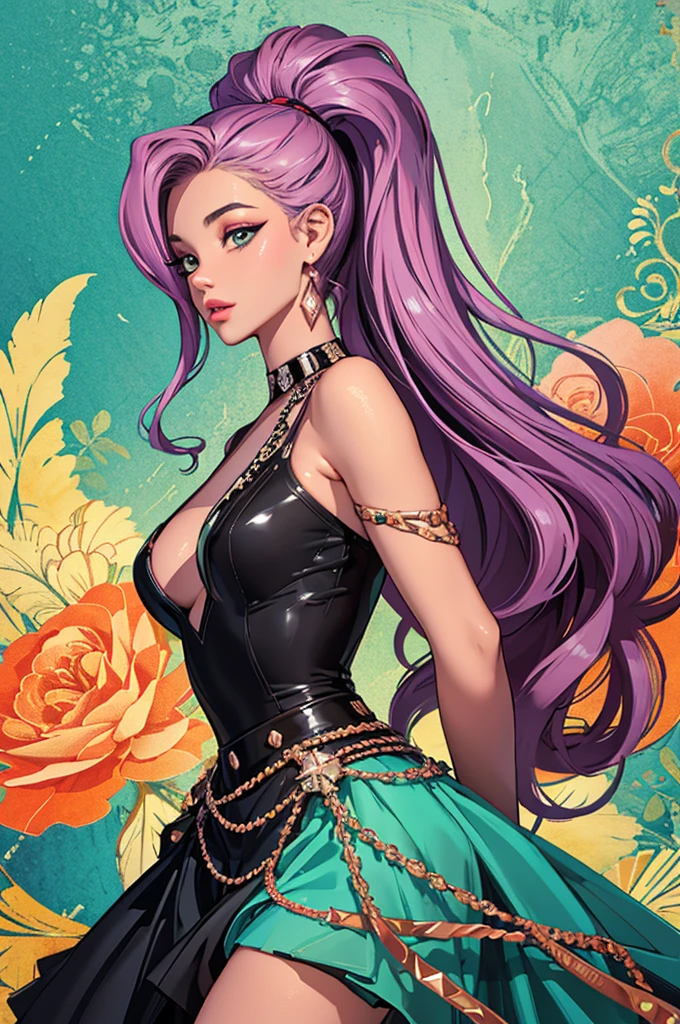 (masterpiece, top quality, best quality, official art, beautiful and aesthetic:1.2), young (1girl:1.3),  hair, long hair, (colorful eyes:1.3), extremely detailed, colorful, (highly detailed CG illustration), (looking at viewer), cinematic light, solo, half body, (character focus), ),, extravagant makeup, full lips, sexy pose, clothes ASIDE , used condoms, partially naked, shiny skin, seraphine1, teal ponytail