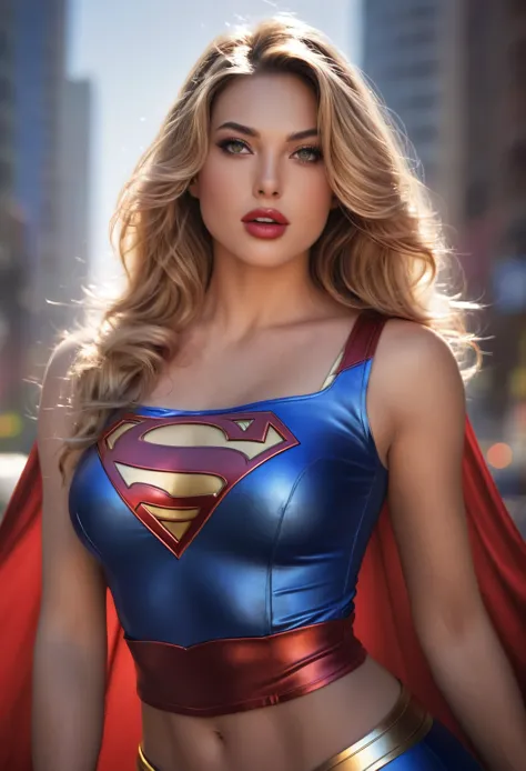 sexy superheroine wavy supergirl portrait photography by artgerm, in the style of realism, glistening skin, cartooncore, mangaco...