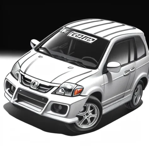 Car dealer,(Honda、Step WagonRF1) logo, Vector, line art, design, inspired, straight, symmetry