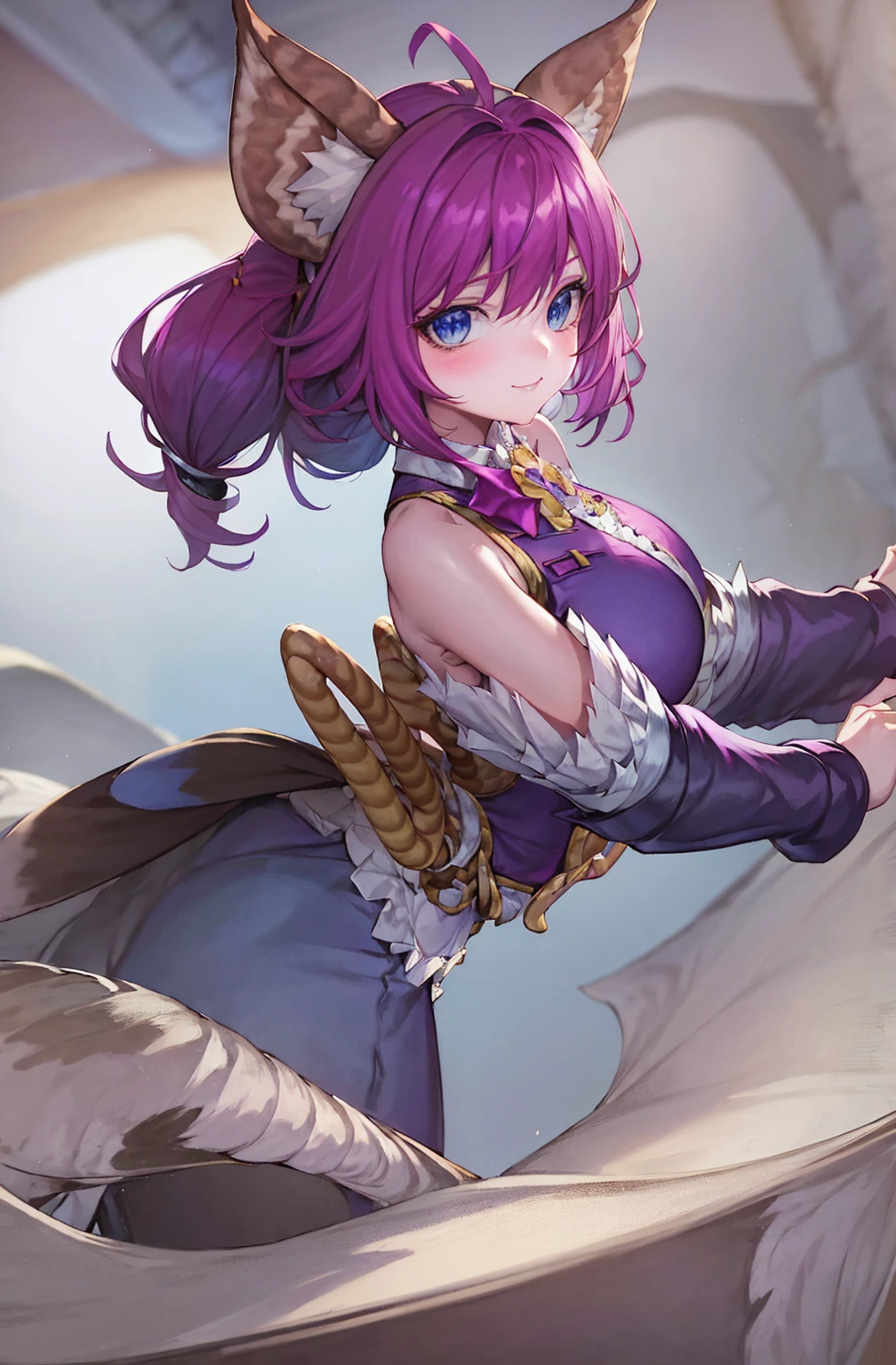 (detailed background), masterpiece, best quality, Mobile_Legends_Alice, blunt_bangs, thigh_highs, pink_eyes,
 (Realistic painting style:0.9), masterpiece, ((Best quality)), absurdres, looking at viewer, no pupils,(( detailed eyes)), alternate costume, 1girl, , golden eyes, solo,white hair , black hair, multicolor hair, bow, purple bow, shirt, white shirt, looking at viewer, bangs, skirt, blue eyes, bowtie, multicolored hair, long hair, frills,
blush,collared shirt, black bowtie, hair bow, standing, black skirt, bow-shaped hair, blunt bangs, smile, sidelocks, blue bow, shirt tucked in, sleeves rolled up, center frills, gradient hair, dress shirt, light particles, blue hair, big breasts ,twintail, gothic clothing, gothic dress, mini skirt, outdoor, castle, cloud, multicolor clothing, gothic apron, garden flower,  cute face, wielding a katana, gothic lolita, 