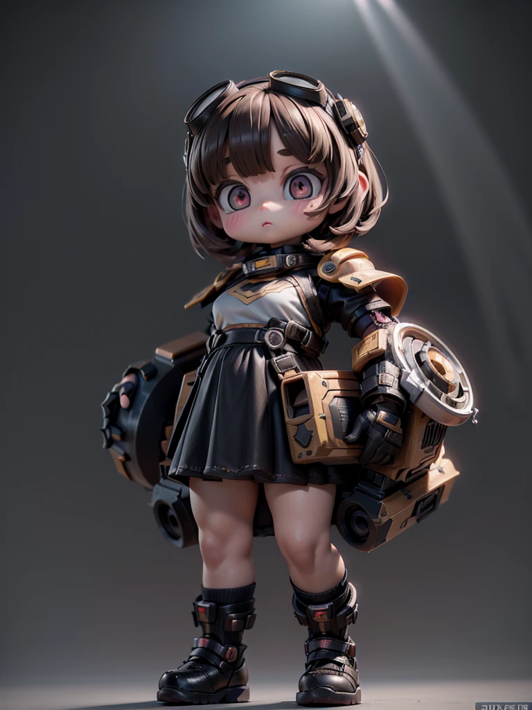 (Top quality, ultra-high quality, ultra-high definition, realistic masterpiece,) (Carefully created CG illustration: 1.2) One girl, mechanical girl ((Cute short girl))) (Petite, mini, 10 years old: 1.5) Realistic anime face (big eyes, big face, beautiful face) ((Lower body is a wearable spaceship, like a mechanical skirt)) (Abs are round armor like a pregnant woman, from the elbows to the elbows are huge gauntlets, a mechanical ring on the head, goggles on the forehead, a huge gun on the back) Space war, many small flashes ((Many bursts of light behind)) Effective use of LoRA, cool pose