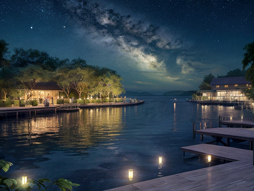 painting of a neon moonlight,Starry Sky、Dock area, Bougainville décor , 4K High Definition, moonlight, Xia Yun,Ocean, moonlight reflection,Beautiful Art UHD 4K, Beautiful artwork illustration, Beautiful digital painting, Highly detailed digital painting, Beautiful digital art, Detailed painting 4k, Highly detailed digital painting, Rich, picturesque colors, Gorgeous digital painting