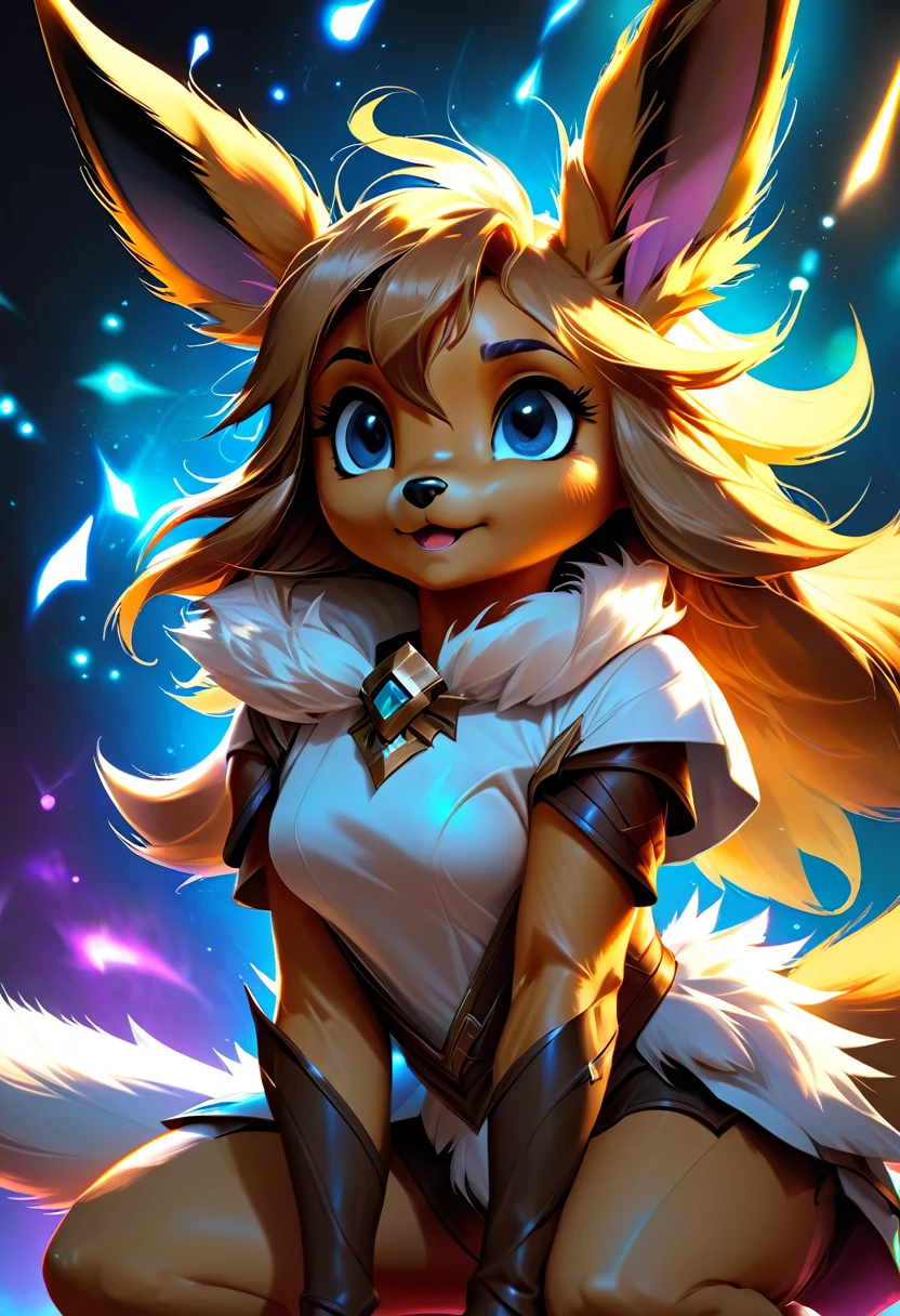 ponto fraco, Apenas para um menino, por Greg Rutkowski, RPG, D&D, tendências no artstation, luz volumétrica, alto detalhe, alta definição, Resolução 4k.. retrato da linda e adorável senhorita mascote eevee eevee eevee eevee eevee eevee eevee eevee