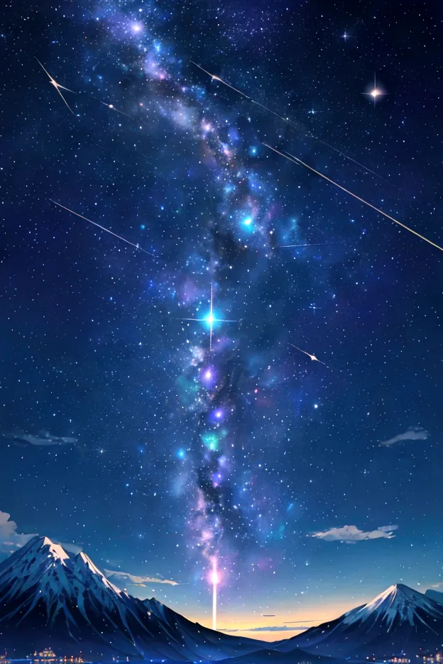 Iridescent幻想的なNight Sky、constellation, Iridescentconstellation、Iridescent空包み込まれそうな瞬間，Astronomical observation、Planetarium、Meteor...