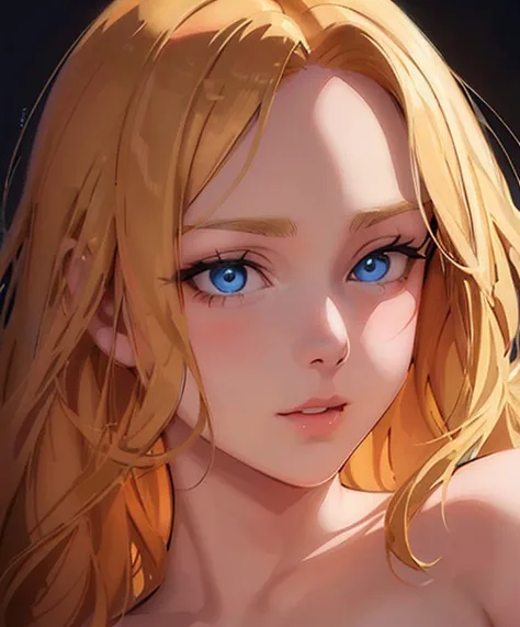 anime with long blonde hair and blue eyes, lindo portrait of anime, impressionante portrait of rosto de anime, 🤤 portrait of , e...