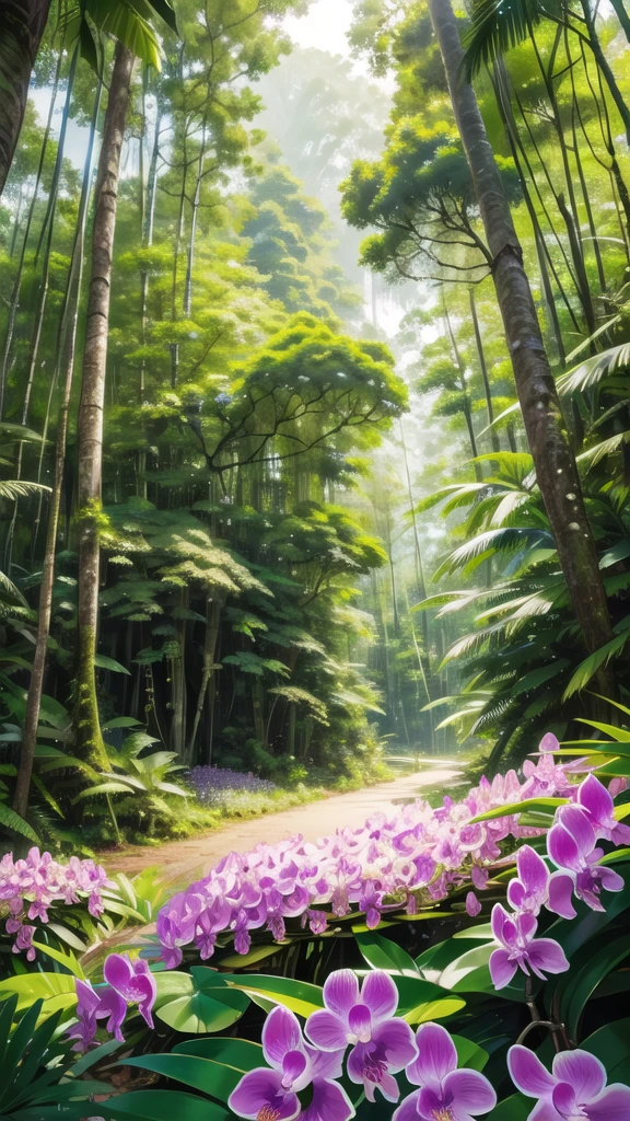 forêt tropicale d&#39;Amezon, Grande orchidée au milieu de la forêt