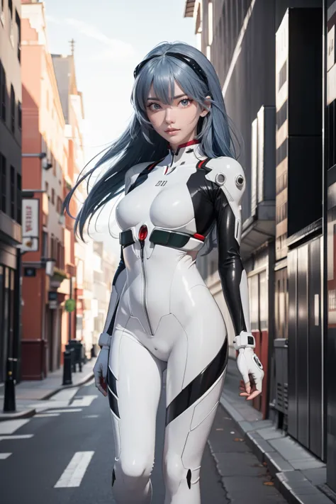 reiayanami, rei ayanami, blue hair, long hair, (red eyes:1.5),
break bodysuit, headgear, plugsuit, white bodysuit,
break outdoor...