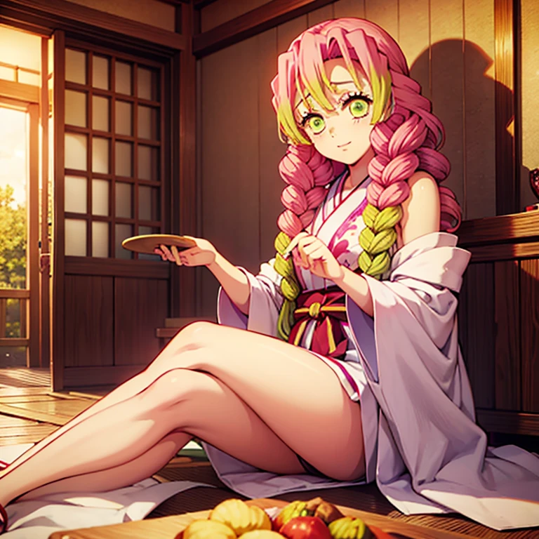 Kanroji Mitsuri relaxing at an inn