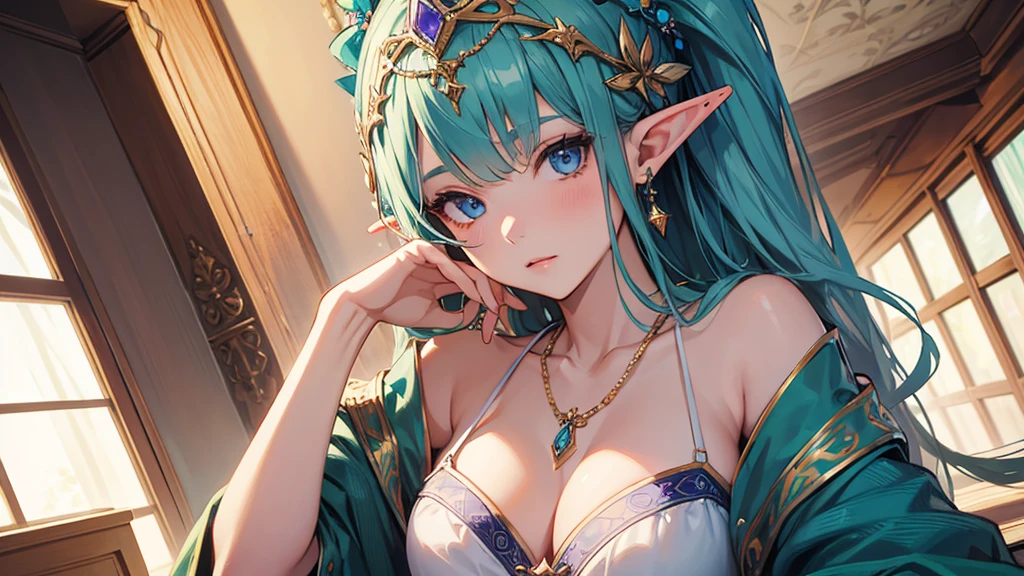 Elf、Official Art,(最high quality, masterpiece:1.2), Portrait Photography、1 Girl, 最high quality, masterpiece, High resolution, [purple|Sliver|green] _hair, Bikini accessories, necklace, jewelry, Beautiful Face, I&#39;m looking forward to, Full body image, Realistic, Outdoor, Modern Pool, Two-tone lighting, (Skin with attention to detail: 1.2), 8K Ultra HD, Digital SLR, Soft Light, high quality, Volumetric Light, Frank, RAW Photos, High resolution, 4K, 8K, Background Blur