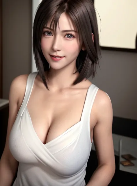 Top quality, ultra high resolution, (photorealistic: 1.4), beautiful eyes, super beautiful, short hair, beautiful breasts, lover...