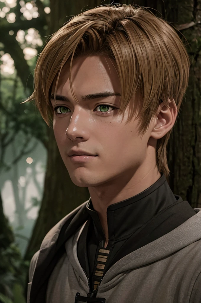 In realistic painting portrait oF Haute qualité and detail, Rudeus Greyrat (mushoku tensei), 2000's style de film, 1 homme, Full body, 1 homme, sharp Features, detailed Face, triste expression souriante, Du tout, homme bien bâti avec une belle apparence. Il a les cheveux châtain clair et les yeux verts, and he also has a mole under his leFt eye, Éclairage sombre et maussade, portrait, couleurs contrastées, ombres subtiles, atmosphère mystérieuse, En plein air, dark Forest on the background, il se tient près de l&#39;arbre, (détail ultra élevé:1.2), chef-d&#39;œuvre, Meilleure qualité, ultra-détaillé, Éclairage cinématographique, 8k, delicate Features, Cinématique, Objectif 35 mm, F/1.9, Éclairage de surbrillance, éclairage global –uplight –v 4, Éclairage cinématographique, 8k, Haute qualité, la plus haute qualité, (se concentrer uniquement), (extrêmement complexe:1.3), (Réaliste), masterFul, style analogique, (grain de film:1.5), (teinte chaude, ton froid), pouvoirs mystiques, Fantasy, profondeur & perspective, style de film, dark and atmosphère mystérieuse, 