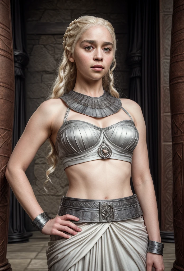 masterpiece, stunning portrait photo of khls woman, sleeveless, erotic costumes, sensual satin dress, game of thrones inspired costumes, 
  