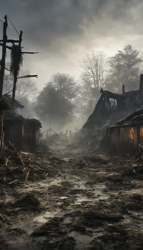 une illustration des ravages de la peste dans un village