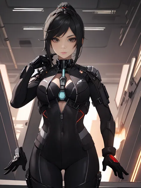 (masterpiece, best quality, aesthetic:1.4,) 1girl, cyberpunk, futuristic, yelan, break, symmetrical face, highly detailed face, ...