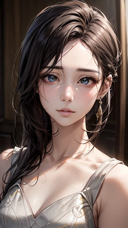 (Highest quality、8K、32k、masterpiece)、(Realistic)、(Realistic:1.2)、(High resolution)、Very detailed、Very beautiful face and eyes、1 Girl、Round and small face、(Droopy eyes:1.3), Tight waist、Delicate body、(close、Highest quality、Attention to detail、Rich skin detail)、(Highest quality、8K、Oil paint:1.2)、Very detailed、(Realistic、Realistic:1.37)、Bright colors