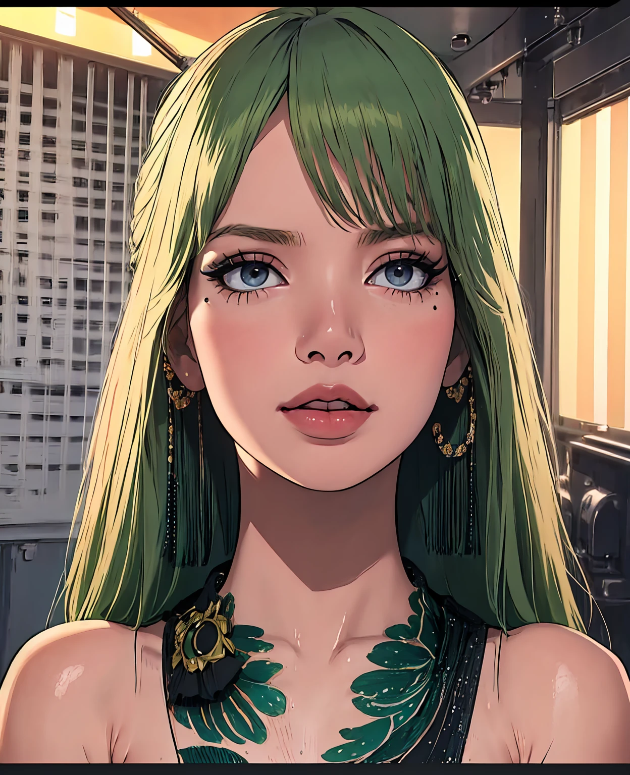 lalisa, sexy, green hair, bathroom, glasses, black eyes, beautiful detailed eyes, beautiful detailed lips, extremely detailed eyes and face, long eyelashes, beautiful woman, sensual pose, wet hair, water droplets, steam, bright lighting, (best quality,4k,8k,highres,masterpiece:1.2),ultra-detailed,(realistic,photorealistic,photo-realistic:1.37),HDR,UHD,studio lighting,ultra-fine painting,sharp focus,physically-based rendering,extreme detail description,professional,vivid colors,bokeh,photography