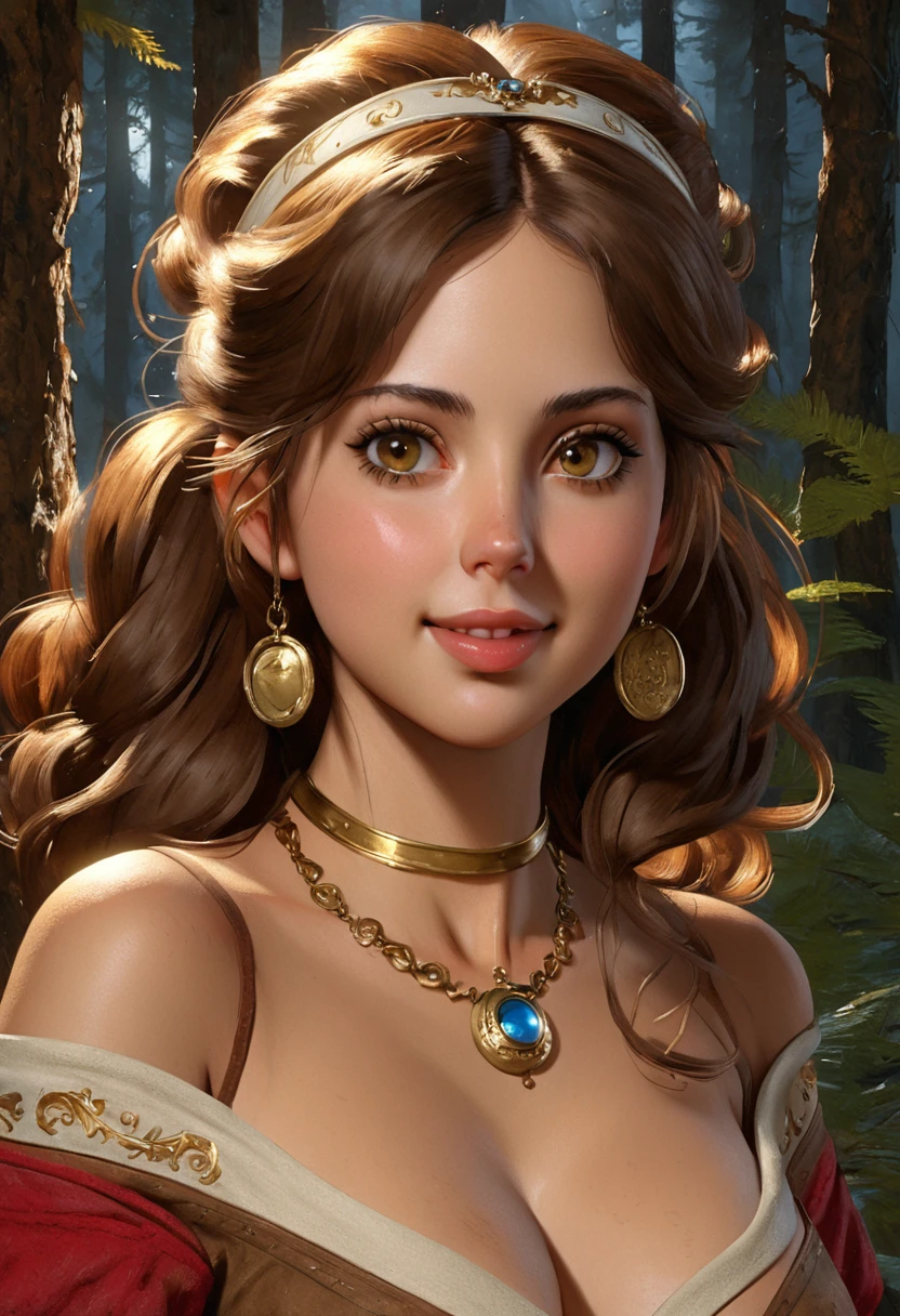 masterpiece, best quality, highly detailed, 1girl, solo, twintails, off-shoulder sweater, choker, large glasses, gold locket, jacket, hairband, looking at viewer, smile, blush, Wide Smile, Eyes Detailed & Wide, sexy Pose. Ultra HD, Rococo-Inspired Fantasy Art With Intricate Details. Cute, Charming Expression, Alluring-Gaze, looking at viewer Beautiful Eyes, An-Ideal-Figure. Large Youthful Well-Shaped-Breasts, Massive-Round-Bosom, Décolletage. slim waist, fit body, full lipsWarm lights , woman in a dreamy forest at night, with fluffy hair, delicate face, realistic, real, slim, large aperture, sexy shots, attractive poses,Stunnin gly beautiful merge of Scarlett Johanson. Alison Brie, Selena Gomez. symmetrical face, photorealistic, photography, path tracing, specular lighting, volumetric face light, path traced hairmaximum quality{(masutepiece) (8K High Resolution) (top-quality) In the style of breath of the wild.
