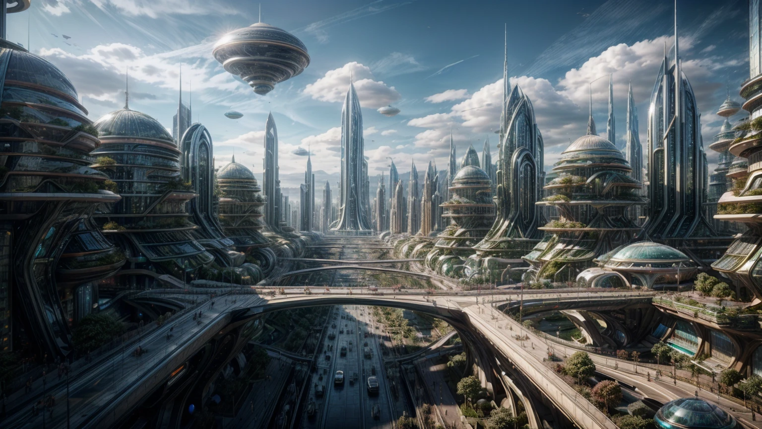 (Best quality,4K,8K,A high resolution,Masterpiece:1.2),Ultra-detailed,(Realistic,Photorealistic,photo-realistic:1.37),Futuristic floating city,Futuristic technology,Huge urban high-tech tablet platform,Airship,Floating in the sky,Futuristic city,Small airships around,High-tech hemispherical platform,Colorful lights,Advanced architecture,modernn architecture,skyscrapper,Access the cloud,Scenic beauty,view over city,Impressive design,Blend seamlessly with nature,energetic and vibrant atmosphere,Futuristic transportation system,Parking is suspended,Transparent path,Lush greenery,Sky gardens,cascading waterfalls,Magnificent skyline,reflections on the water,Sparkling river,Architectural innovation,futuristic skyscrapers,Transparent dome,The shape of the building is unusual,Elevated walkway,Impressive skyline,Glowing lights,Futuristic technology,Minimalist design,Scenic spots,Panoramic view,Cloud Piercing Tower,Vibrant colors,epic sunrise,epic sunset,Dazzling light display,magical ambiance,The future city,Urban Utopia,LuxuryLifestyle,Innovative energy,sustainable development,Smart city technology,Advanced infrastructure,Tranquil atmosphere,Nature and technology live in harmony,Awesome cityscape,Unprecedented urban planning,Architecture connects seamlessly with nature,High-tech metropolis,A cutting-edge engineering marvel,The future of urban living,Visionary architectural concept,Energy-efficient buildings,Harmony with the environment,A city floating above the clouds,Utopian dreams become reality,The possibilities are endless,State-of-the-art transportation network,Green energy integration,Innovative materials,Impressive holographic display,Advanced communication system,Breathtaking aerial view,Quiet and peaceful environment,Modernist aesthetics,Ethereal beauty