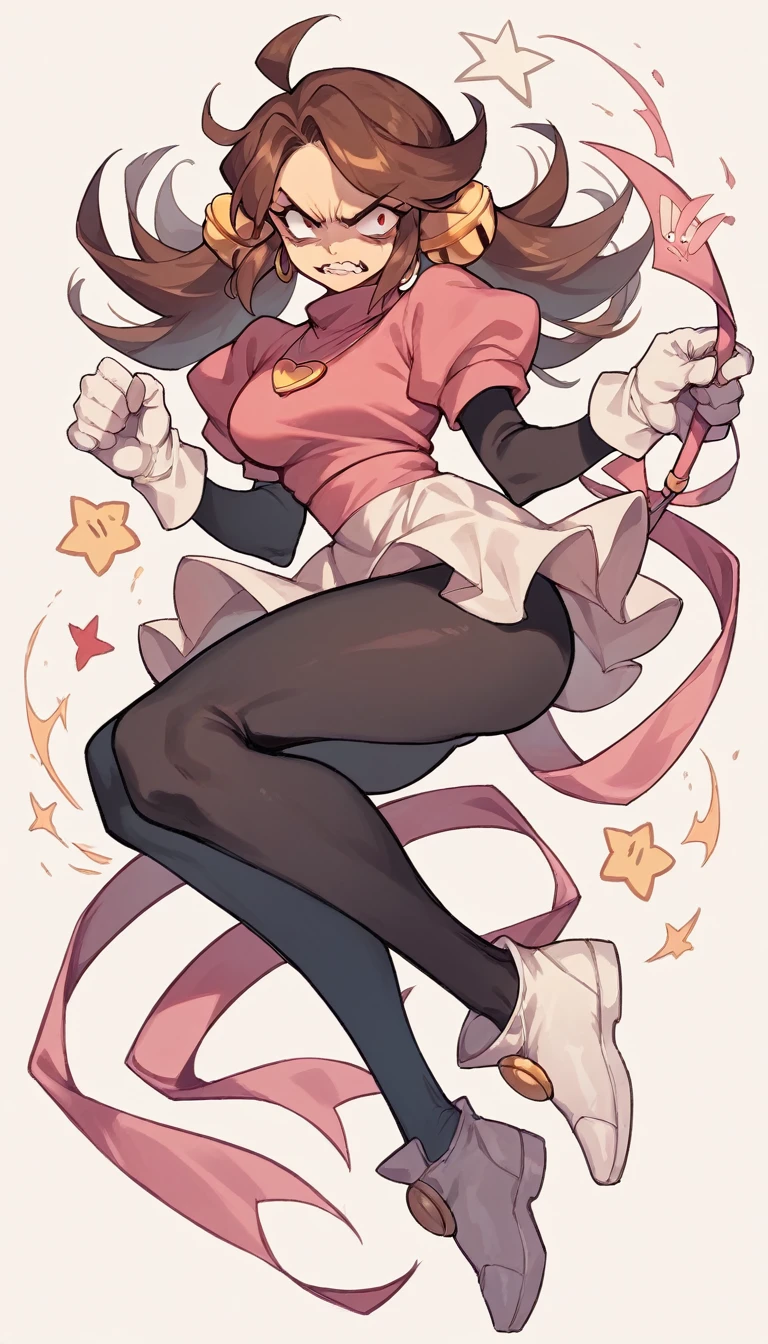 Mad Mew Mew ( undertale) with a different outfit wearing black leggings, white shoes and a big tits bra