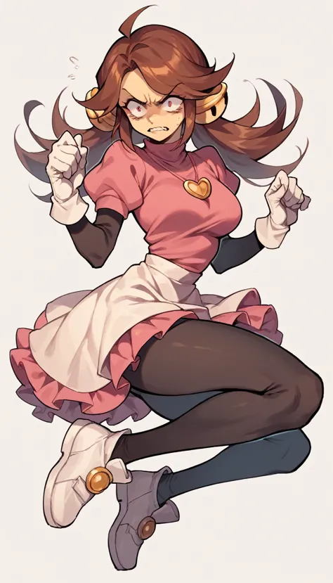 mad mew mew ( undertale) with a different outfit wearing black leggings, white shoes and a big tits bra