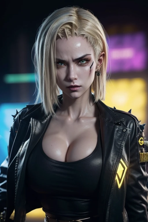 Wear complex cyberpunk urban clothing, beautiful, girl, detailed portrait, 4k, bright colors, conceptual art, dramatic cinematic atmosphere, sharp focus, volumetric lighting, cinematic lighting, busty studio quality