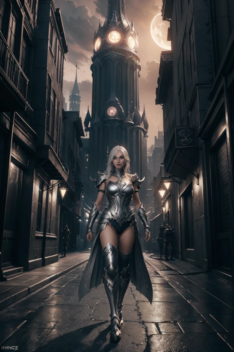 概念藝術 (數位藝術品:1.3) 的 (简单插图:1.3) 一個穿著銀白色服裝的女人站在城市裡, 來自血統2, 穿著女巫之刃盔甲, 天堂2革命風格, 虛幻引擎渲染聖鬥士星矢, 的 a beautiful female warframe, from ncs的t, 銀色盔甲和紅色衣服, 超精细的幻想人物, 風格遊戲 Square Enix, 虛幻引擎渲染女神, 8K角色詳細資料CGSociety,藝術站,(低对比度:1.3) . 數位藝術品, 说明性的, 绘画性的, 绘景, 高度詳細的免費黑暗幻想城市之夜