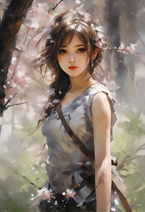 High quality 16K,ultra realistic, masterpiece of Japanese painting, watercolor, waist portrait, in wall tones, 1 girl, 25years,(...
