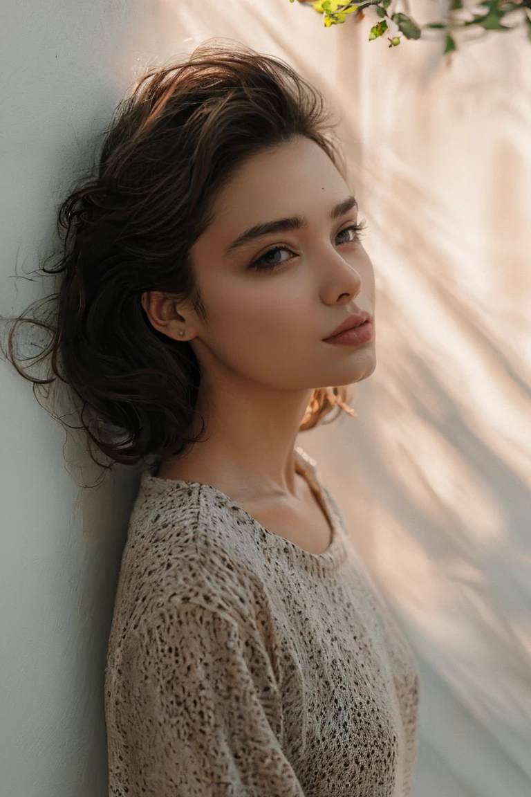 Stunning brunette woman with freckles, Portra 400 film photo, analog inspiration