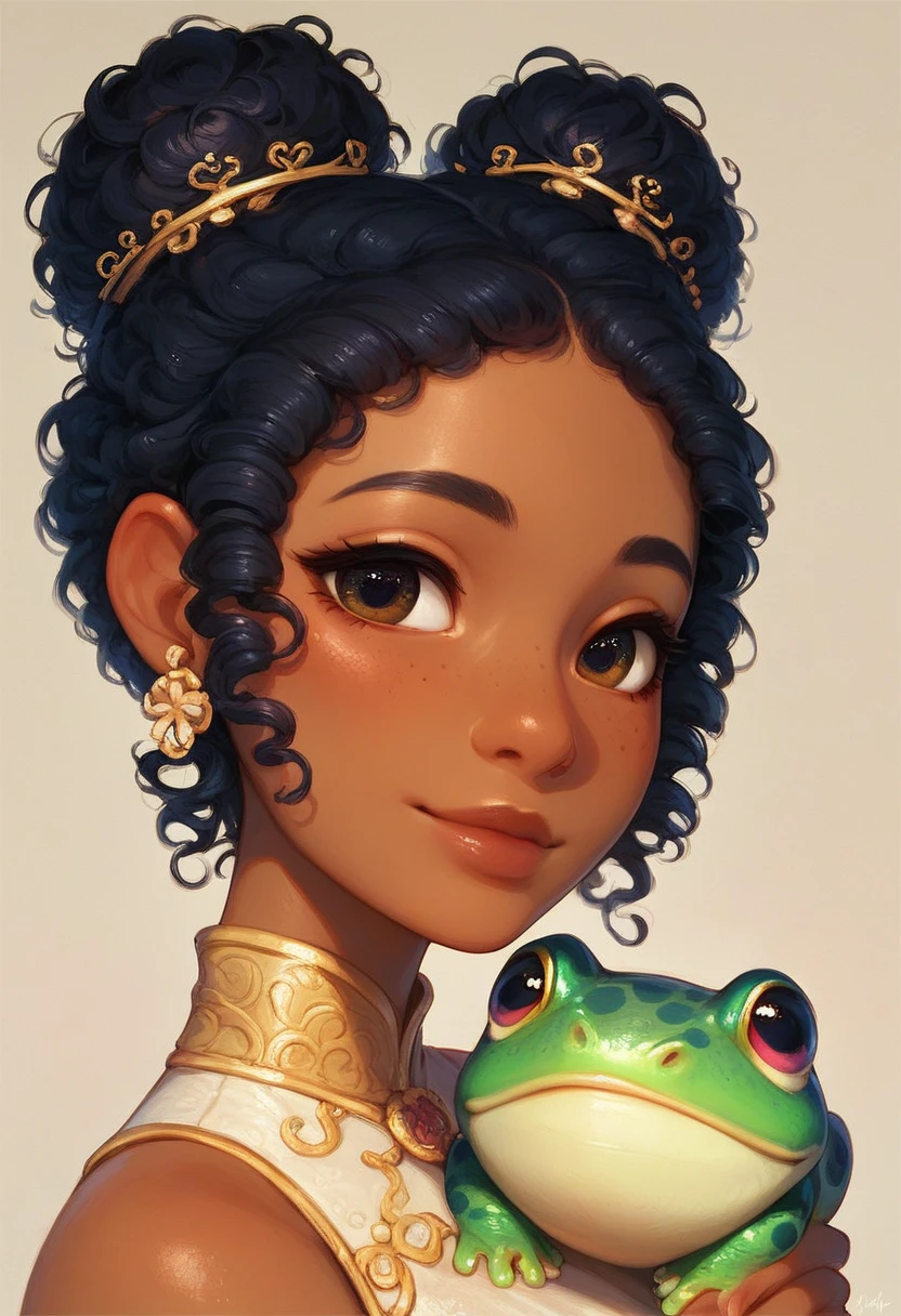 score_9, score_8_up, score_7_up, score_6_up, 1girl, Tiana, the princess and the frog, dark skin, curly hair, black hair, high bun, portrait, bust, perfect face, detailed eyes, perfect eyes, sexy, beautiful eyes, perfect cute face, asian hanfu, (armrest), light smile, seductive, shy, close up
