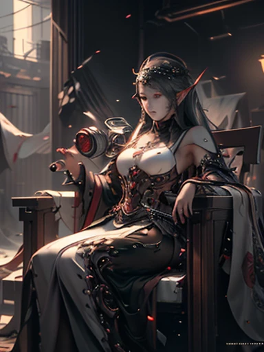 Captivating masterpiece by artist Cepriu, a neorealist image of a seductive elf queen. the elf queen is sitting on a traditional chinese throne surrounded by other slaves, a beautiful fantasy queen, cgsociety and fenghua zhong, guweiz masterpiece, beautiful representation of the tang dynasty, ((a beautiful fantasy empress)), masterpiece of cgsociety, inspired by Fenghua Zhong, cgsociety award-winning, cg film society, masterpiece, best quality: 1.2), (8k, high resolution, raw photo, realistic, photorealistic: 1.3), (detailed skin texture, detailed skin texture the cloth, detailed beautiful face: 1.25), professional lighting, photo mapping, beautiful soft light, radiosity, mainly based rendering, ray tracing, model shoot style, model shoot style, (extremely detailed CG Unity 8k wallpaper ), full body photo of the most beautiful work of art in the world. ((camera cannon)), ((professional photo shoot))