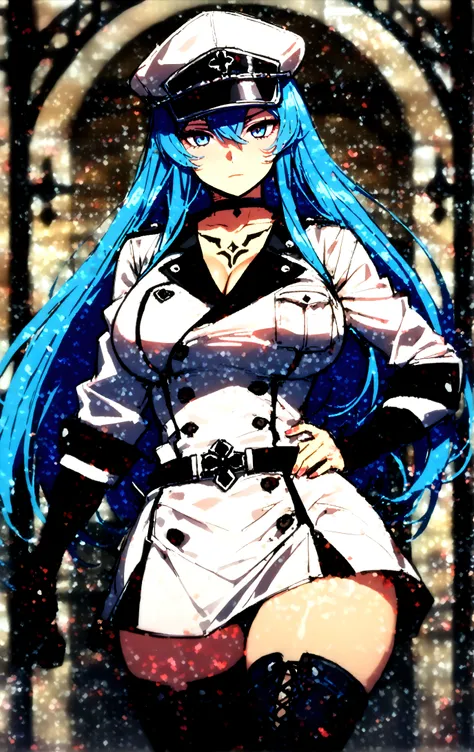 General Esdeath,Akame ga kill,big boobies, White hair,blue eyes - SeaArt AI