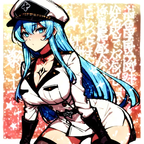 General Esdeath,Akame ga kill,big boobies, White hair,blue eyes - SeaArt AI