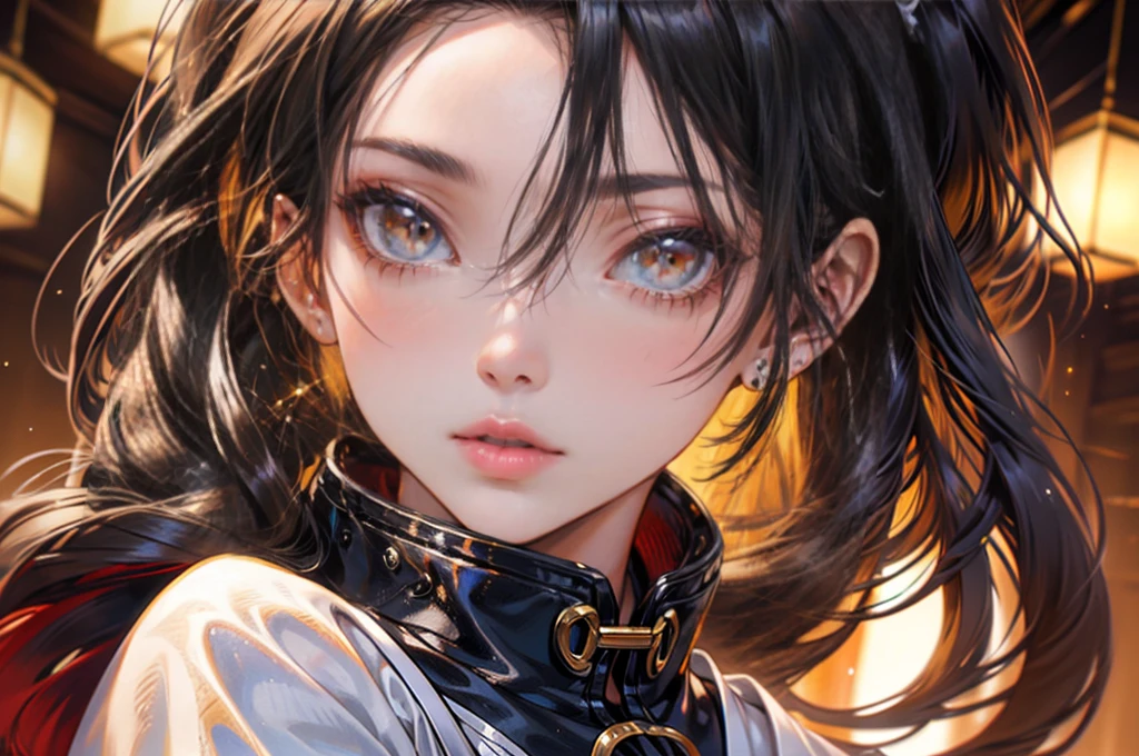 Beautiful details for boy, Very detailed eyes and face, beautiful eye details, super detailed, High resolution, Very detailed, best quality, illustration, Astonishing, exquisite details with black hair, best quality, Very detailed CG, 8k wallpaper, a men, bamboo, long black hair, ponytail, Hanfu boy, Chinese house, complex texture, complex background, armor, warrior