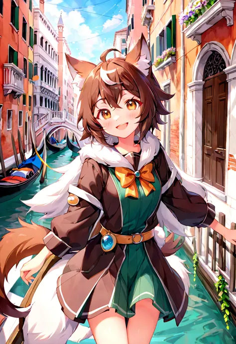 super high resolution, detailed background, venezia, boy, girl, happy, joyful, absurdres(photos of solo travelers)(kemono, furry...