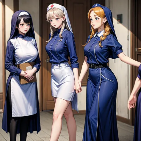 3girls, nun, nurse, witch