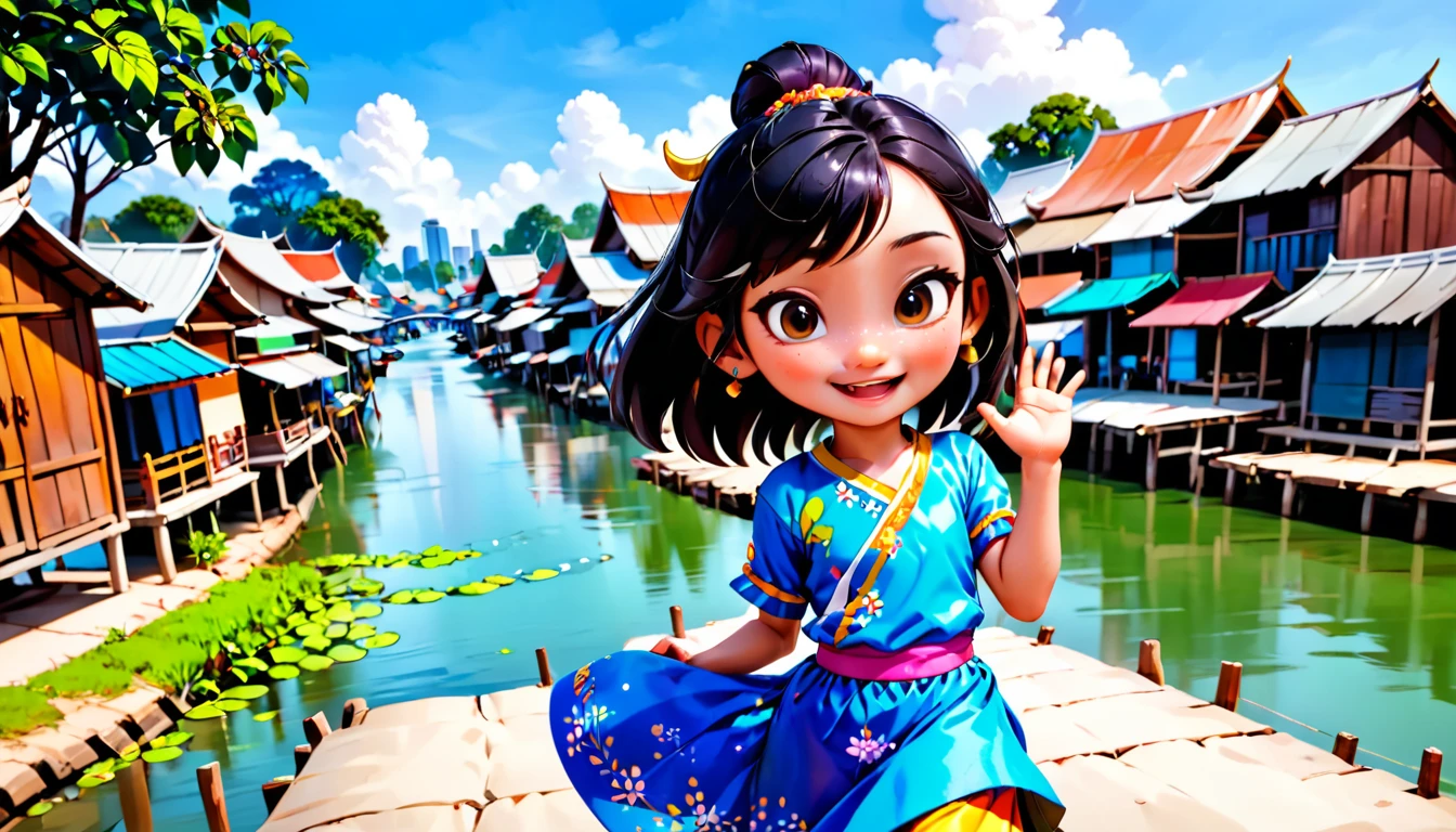 em uma pequena vila ao longo do rio Chao Phraya, há uma garota chamada Khwan.(6 anos de idade) Ela é uma alegre, brilhante, e aventureiro .