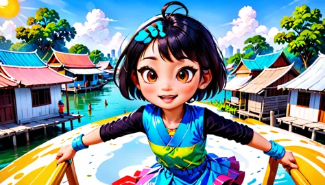 in a small village Along the Chao Phraya River There is a girl named Khwan.(6 years old) She is a cheerful, bright, and adventur...