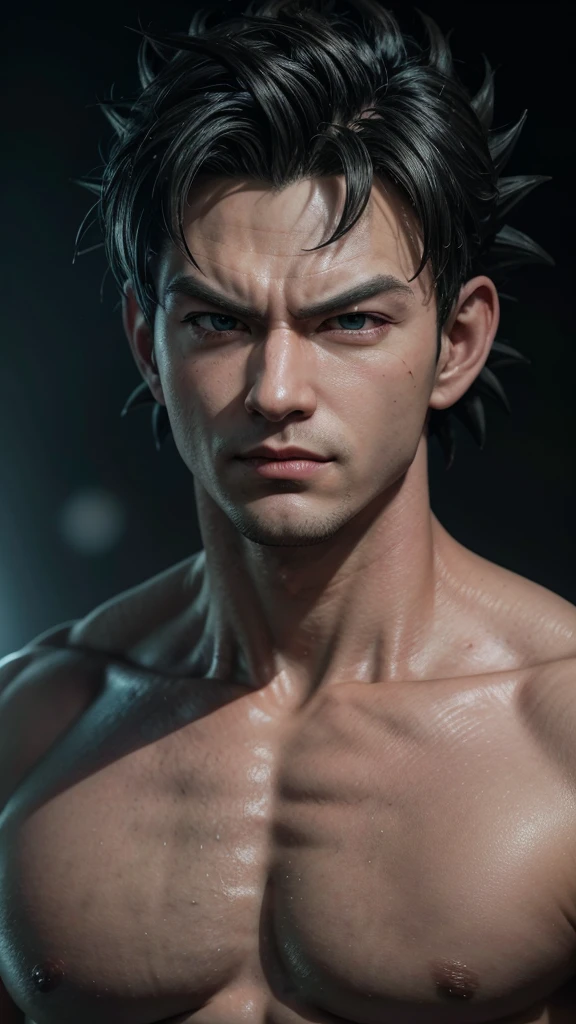 4K 3D品質でドラゴンボールのキャラクターを作成する画像内のカメラに向かっている男性のキャラクター&#39;全身を変形できる 